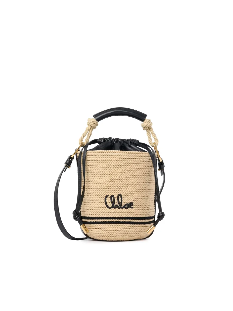 끌로에 코드 Chloé Soleil 버킷 백 Black White 제품 사진