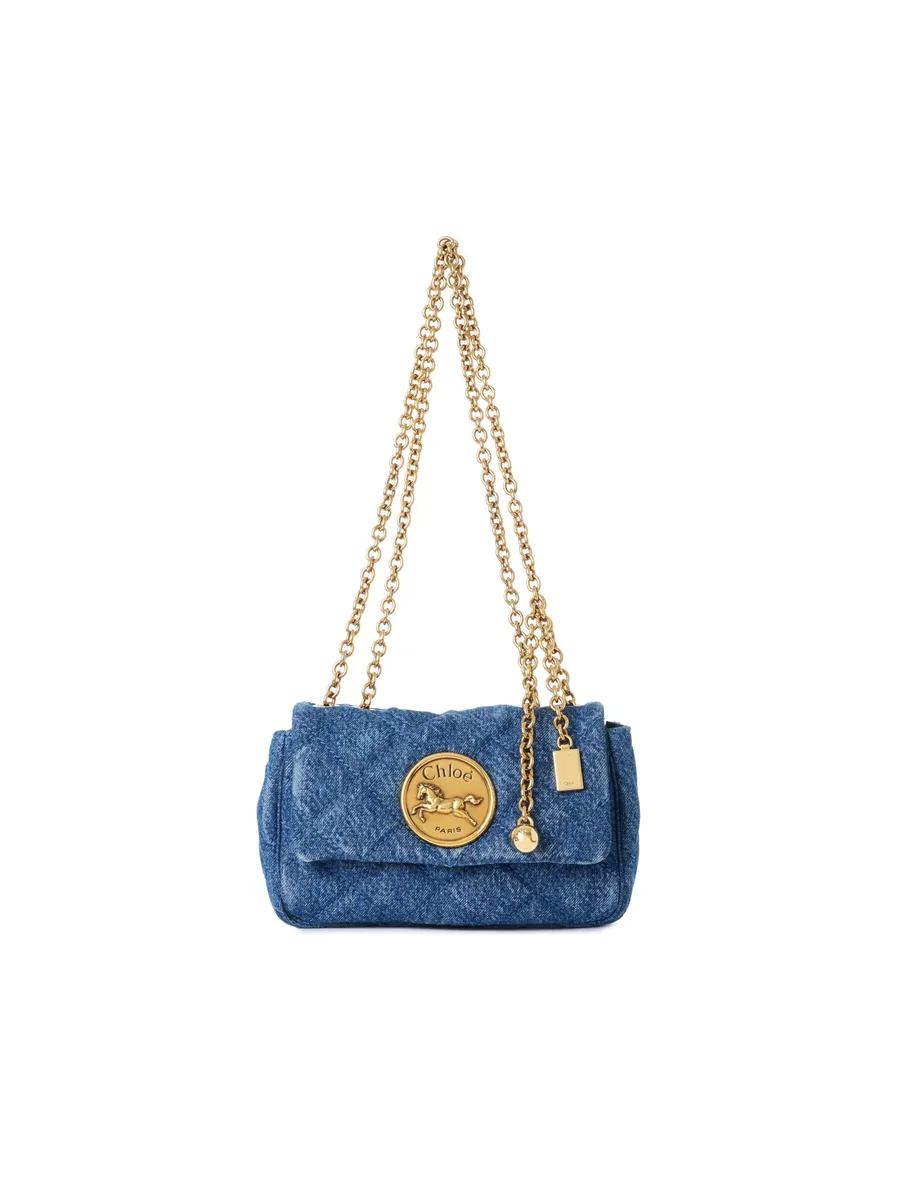 끌로에 데님 스몰 Chloé Heritage 숄더백 Ashes Blue 제품 사진 끌로에 데님 스몰 Chloé Heritage 숄더백 Ashes Blue 제품 사진