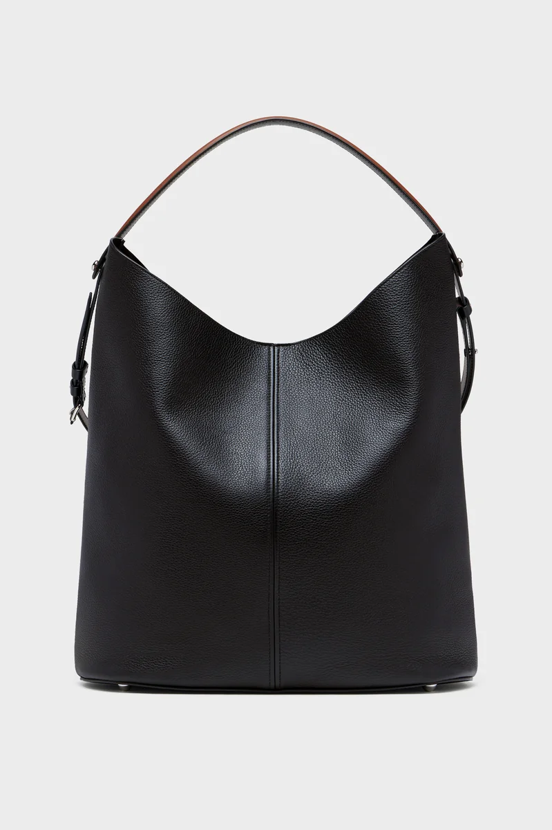 메종 마르지엘라 Dress-Age Hobo XL 검정과 밤색 제품 사진