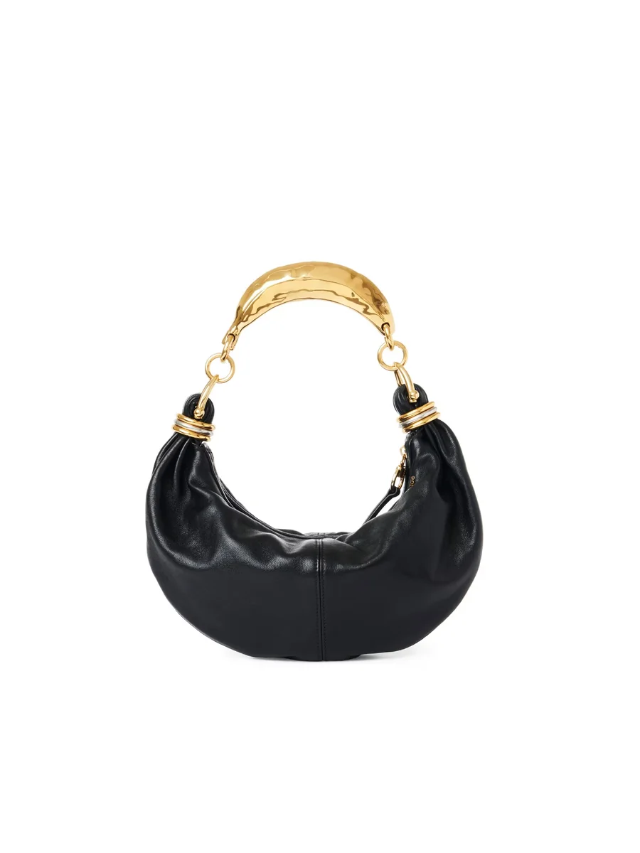 끌로에 그레인드 가죽 스몰 Bracelet Hobo Bag Black 제품 사진