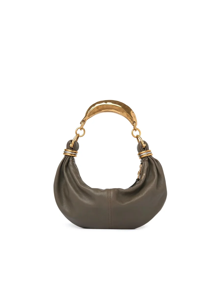 끌로에 그레인드 가죽 스몰 Bracelet Hobo Bag Flannel Grey 제품 사진
