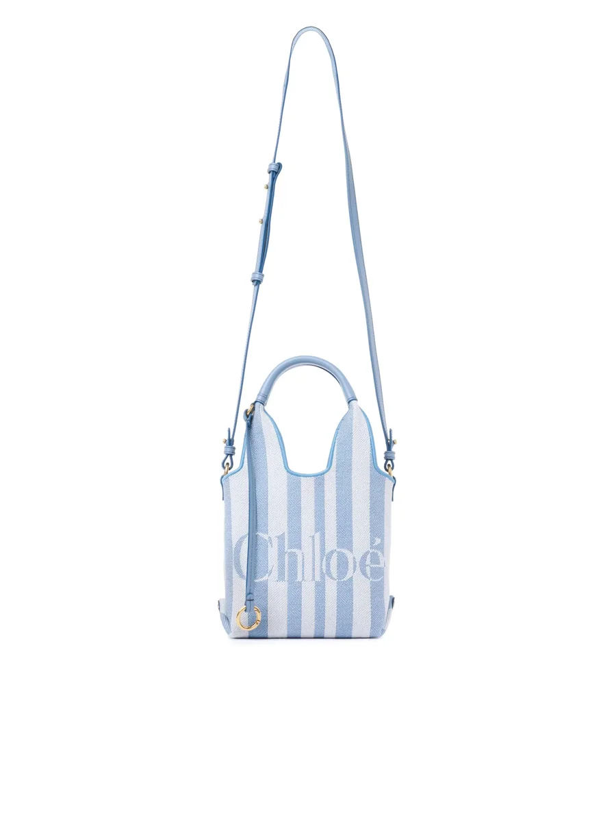 끌로에 자카드 미니 Chloé Stripy 토트백 Surfing Blue 제품 사진 끌로에 자카드 미니 Chloé Stripy 토트백 Surfing Blue 제품 사진