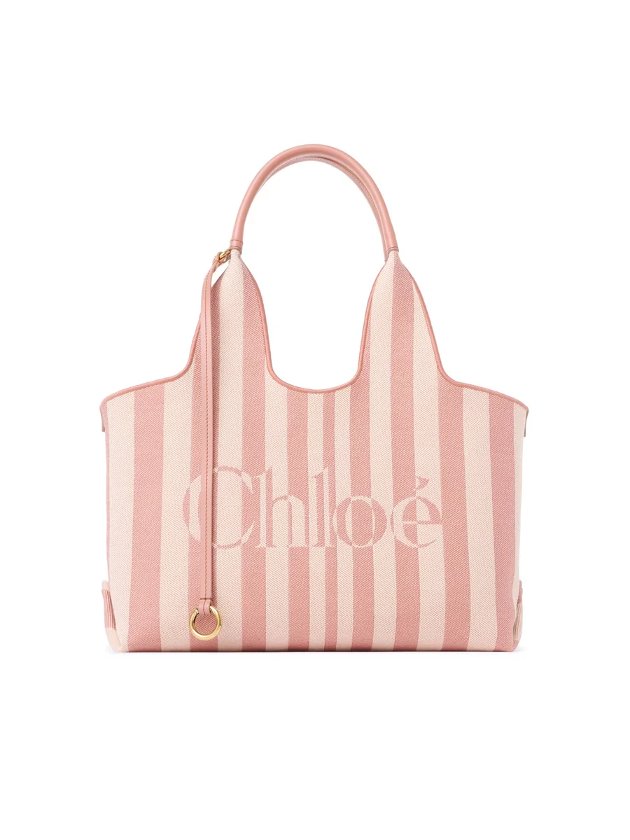 끌로에 자카드 Chloé Stripy 이스트-웨스트 토트백 Nougat 제품 사진 끌로에 자카드 Chloé Stripy 이스트-웨스트 토트백 Nougat 제품 사진