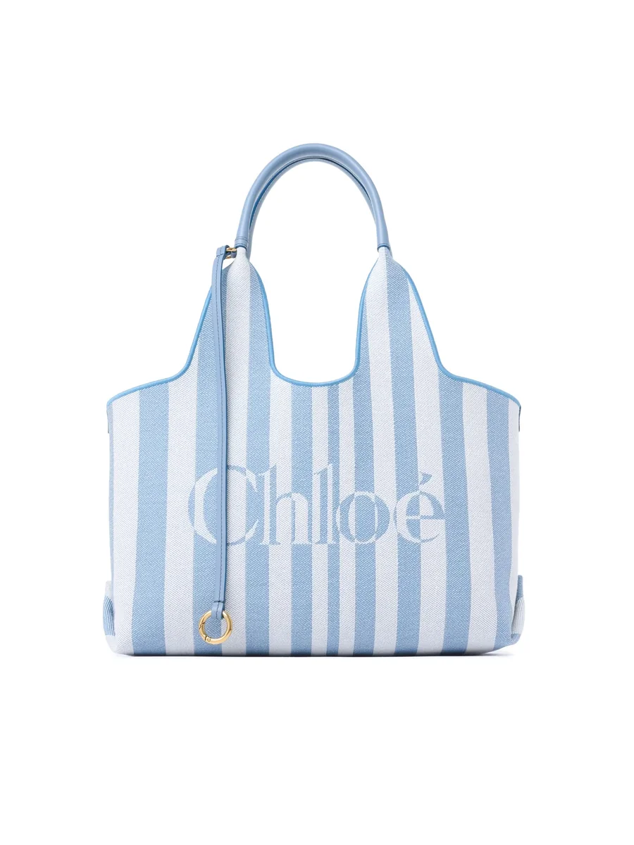 끌로에 자카드 Chloé Stripy 이스트-웨스트 토트백 Surfing Blue 제품 사진 끌로에 자카드 Chloé Stripy 이스트-웨스트 토트백 Surfing Blue 제품 사진