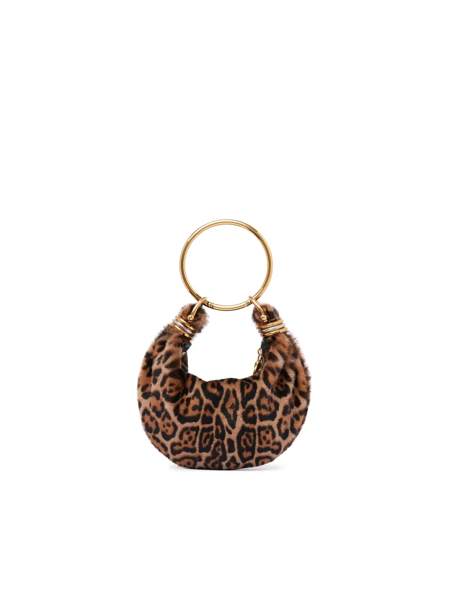 끌로에 레오파드 프린트 시어링 미니 Bracelet Hobo Bag Jungle Brown 제품 사진 끌로에 레오파드 프린트 시어링 미니 Bracelet Hobo Bag Jungle Brown 제품 사진