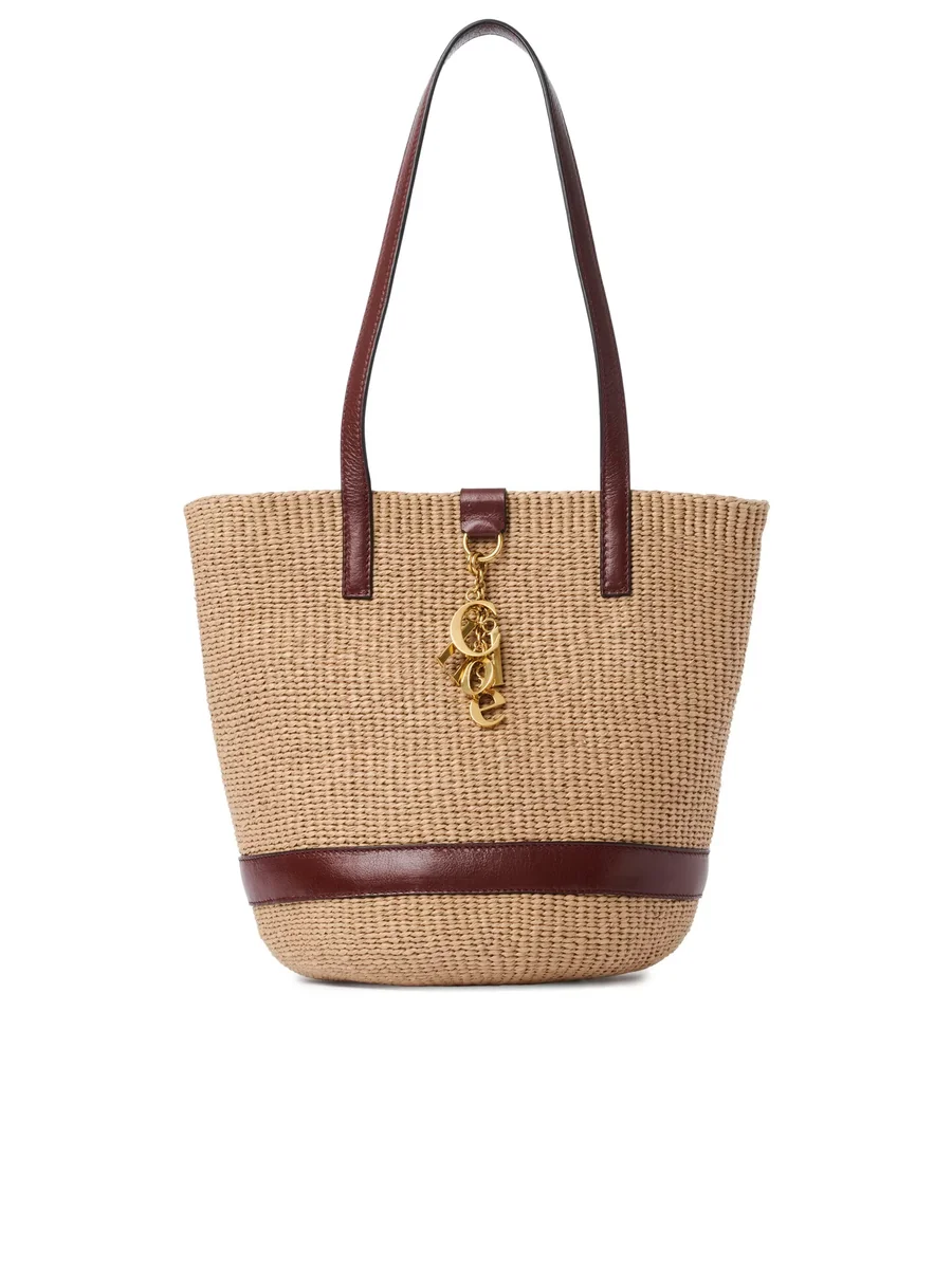 끌로에 천연 섬유 Chloé Charms 바스켓 백 Crafty Brown 제품 사진 끌로에 천연 섬유 Chloé Charms 바스켓 백 Crafty Brown 제품 사진