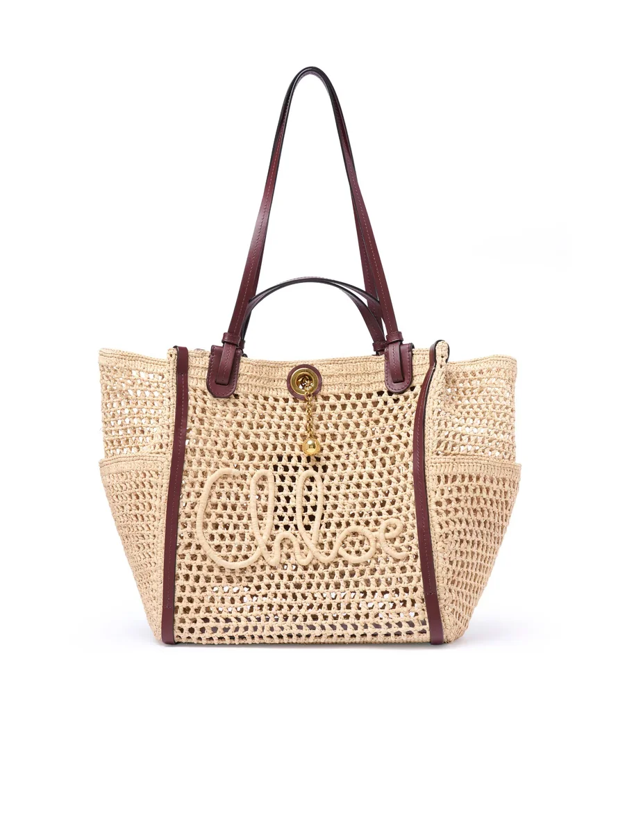 끌로에 라피아 Chloé Iconic 더블 캐리 백 Hot Sand 제품 사진