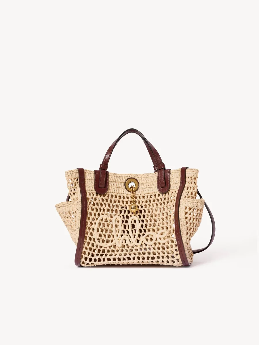 끌로에 라피아 스몰 Chloé Iconic 더블 캐리 백 Hot Sand 제품 사진
