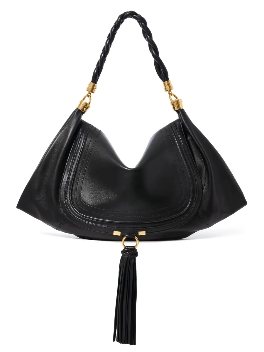 끌로에 소프트 가죽 라지 Marcie Foulard 호보백 Black 제품 사진 끌로에 소프트 가죽 라지 Marcie Foulard 호보백 Black 제품 사진