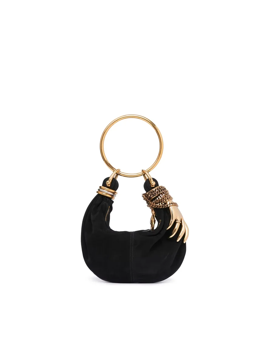 끌로에 스웨이드 가죽 미니 Bracelet Hobo Bag Black 제품 사진 끌로에 스웨이드 가죽 미니 Bracelet Hobo Bag Black 제품 사진