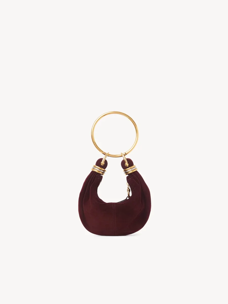 끌로에 스웨이드 가죽 미니 Bracelet Hobo Bag Deep Violine 제품 사진