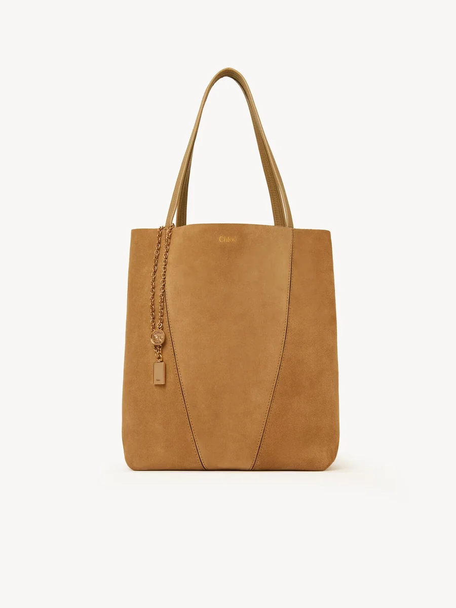 끌로에 스웨이드 가죽 Chloé Spin 토트 백 Gold Khaki 제품 사진 끌로에 스웨이드 가죽 Chloé Spin 토트 백 Gold Khaki 제품 사진